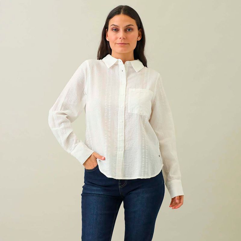 NEWPORT - Blusa Manga Larga 100% Algodón Mujer Newport