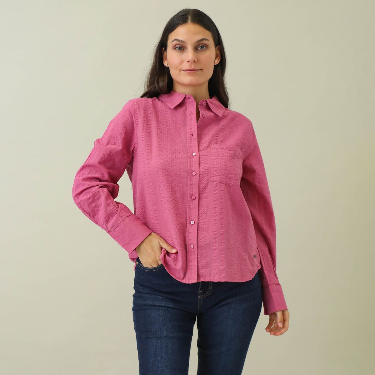 NEWPORT - Blusa Manga Larga 100% Algodón Mujer Newport