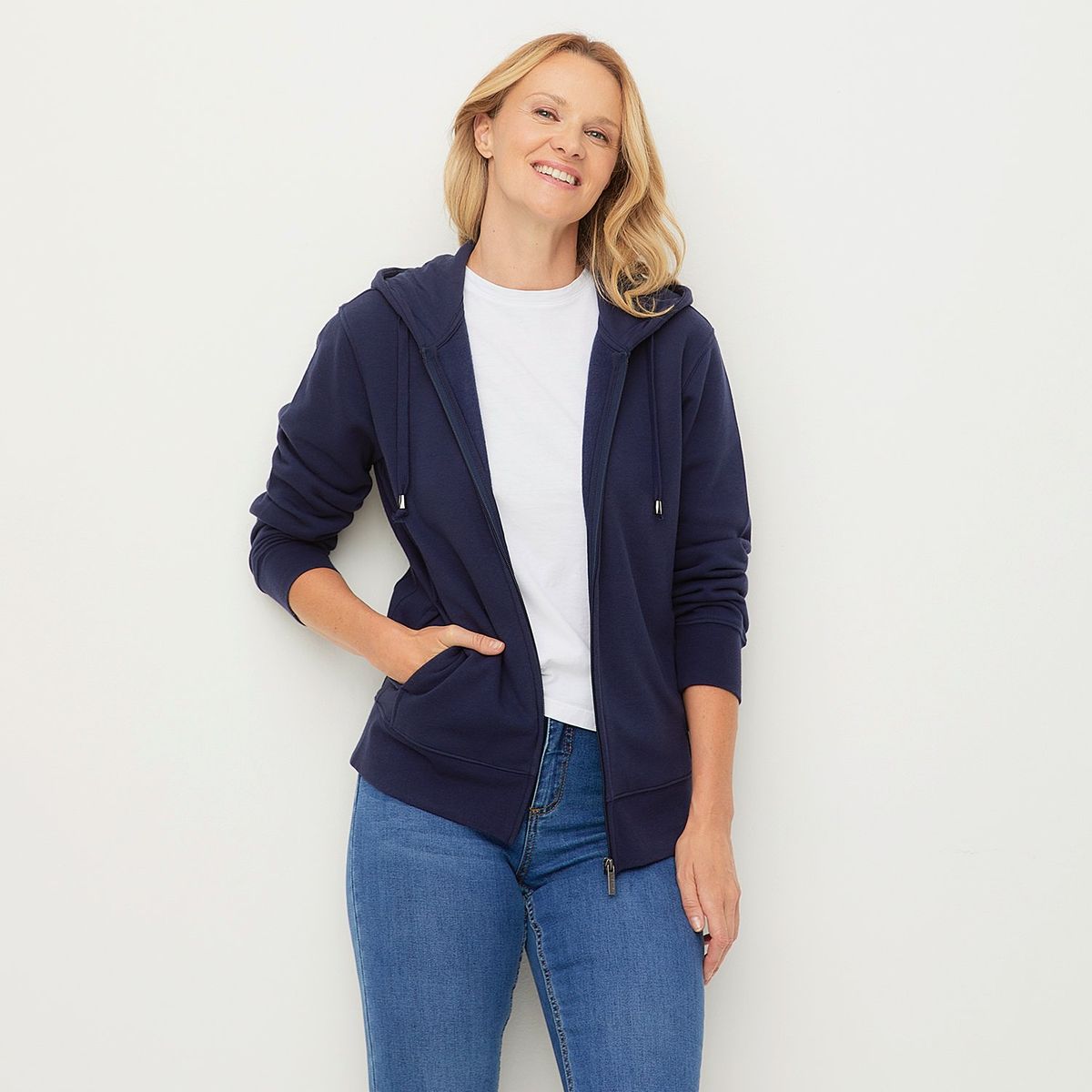 NEWPORT - Polera Newport Mujer Algodón Manga Larga con Gorro