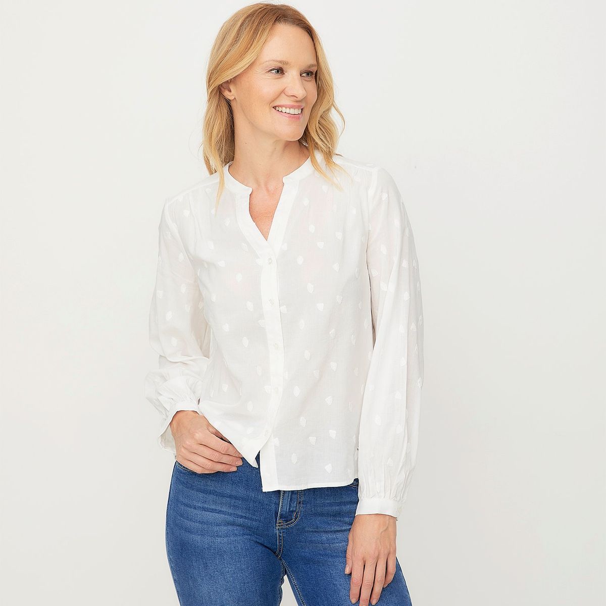 NEWPORT - Blusa Newport Manga Larga Algodón Mujer