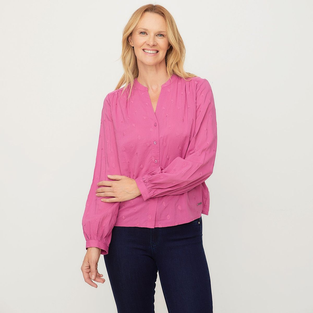 NEWPORT - Blusa Newport Manga Larga Algodón Mujer