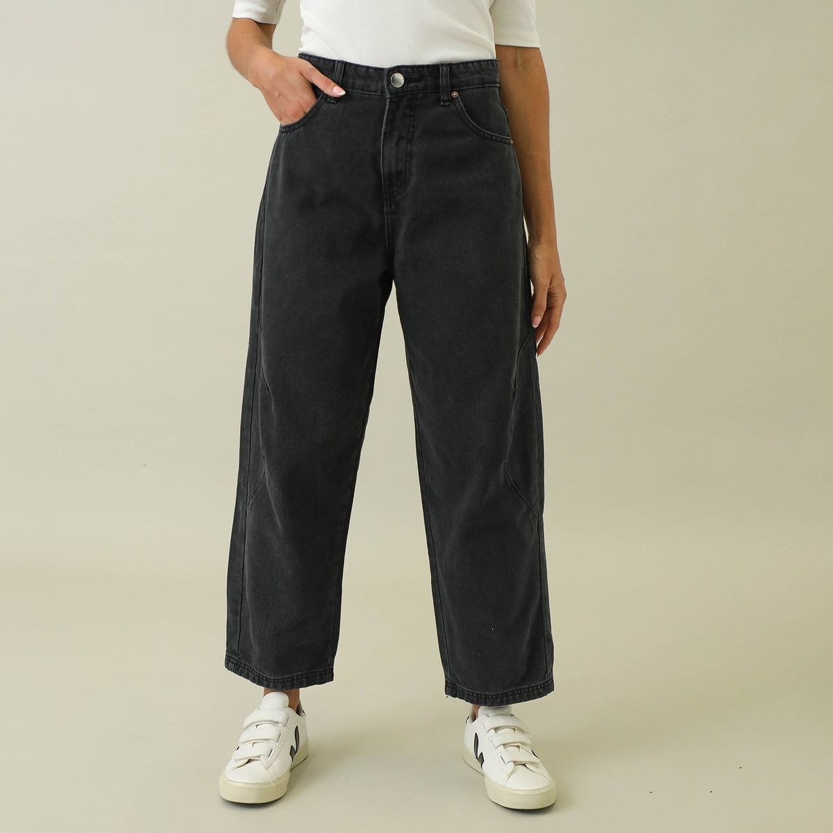 BASEMENT - Jean Baggy 100% Algodón Mujer Basement