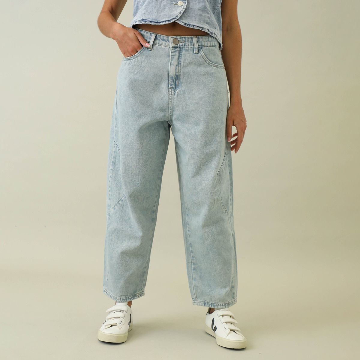 BASEMENT - Jean Baggy 100% Algodón Mujer Basement