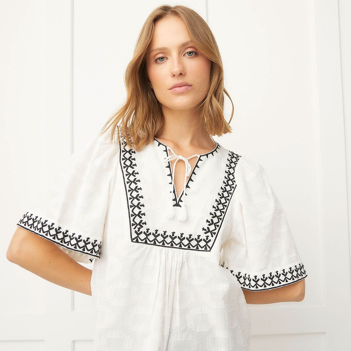 BASEMENT - Blusa Basement Manga Corta Algodón Mujer