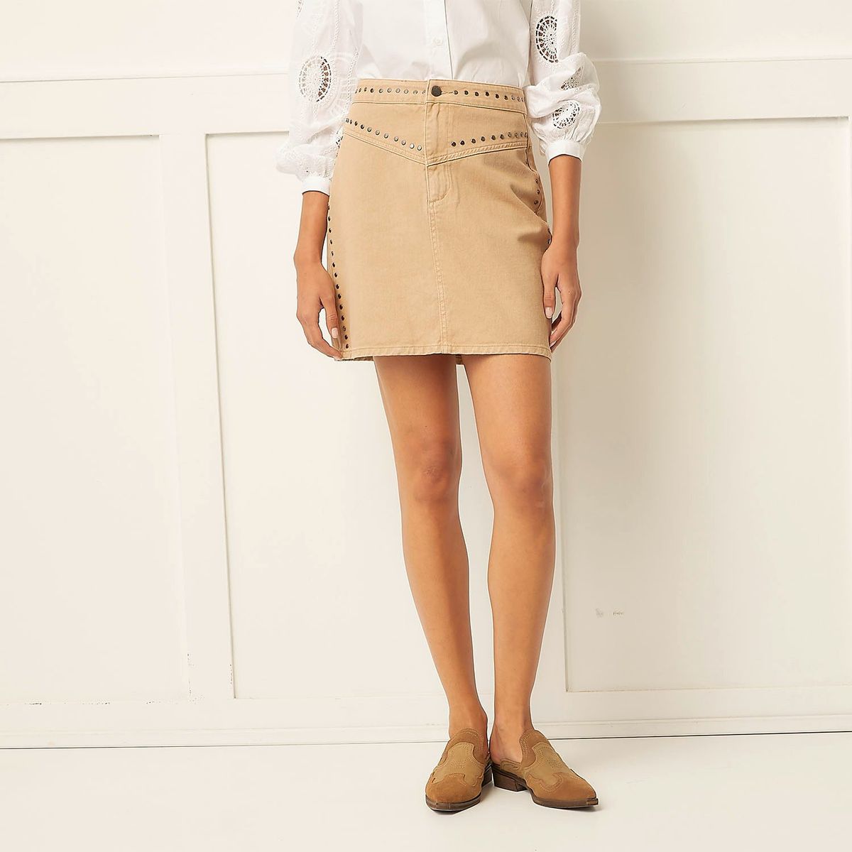 BASEMENT - Falda Basement Algodón Mujer Mini Diseño Liso