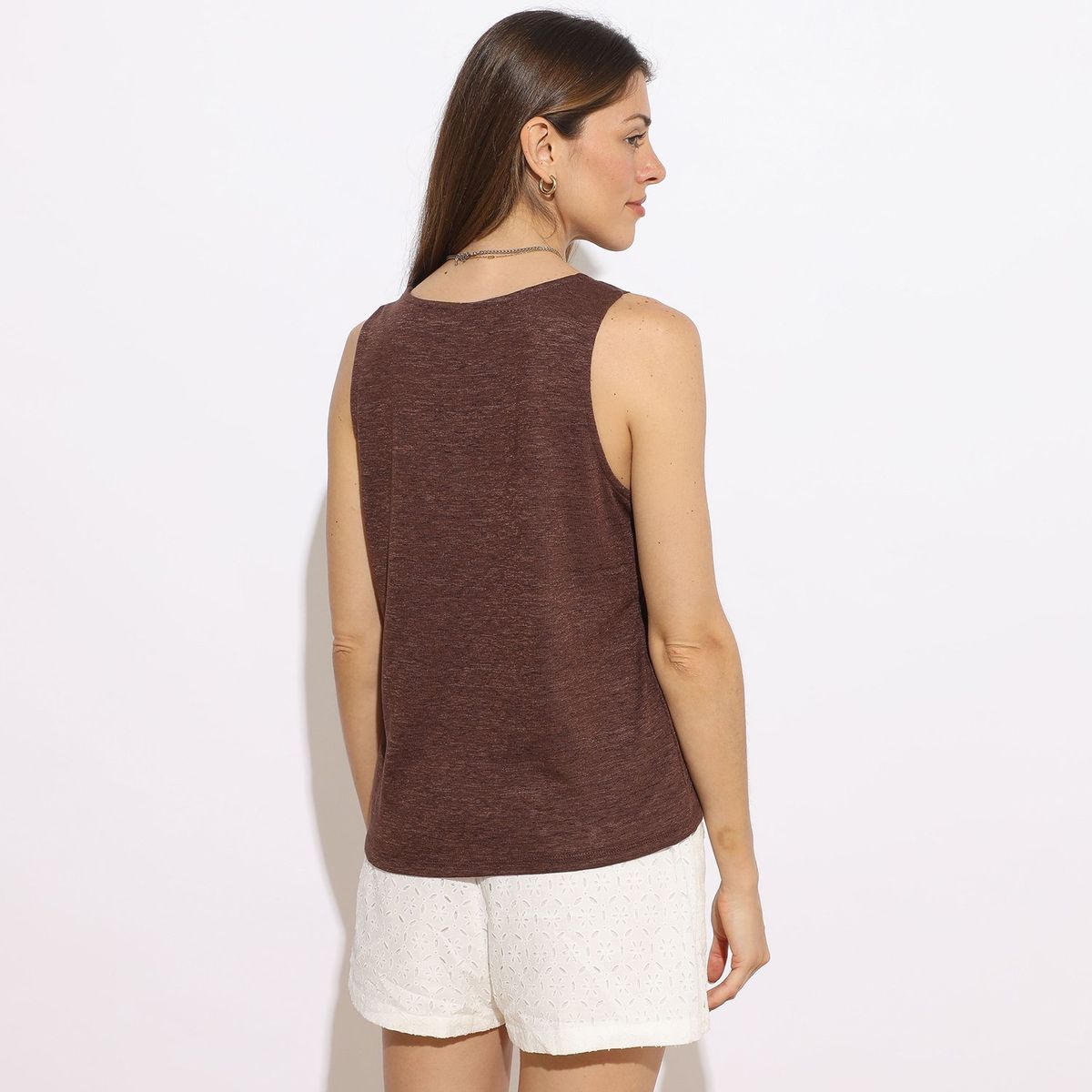 BASEMENT - Polo Basement Sin Mangas Algodón Diseño Floral Mujer