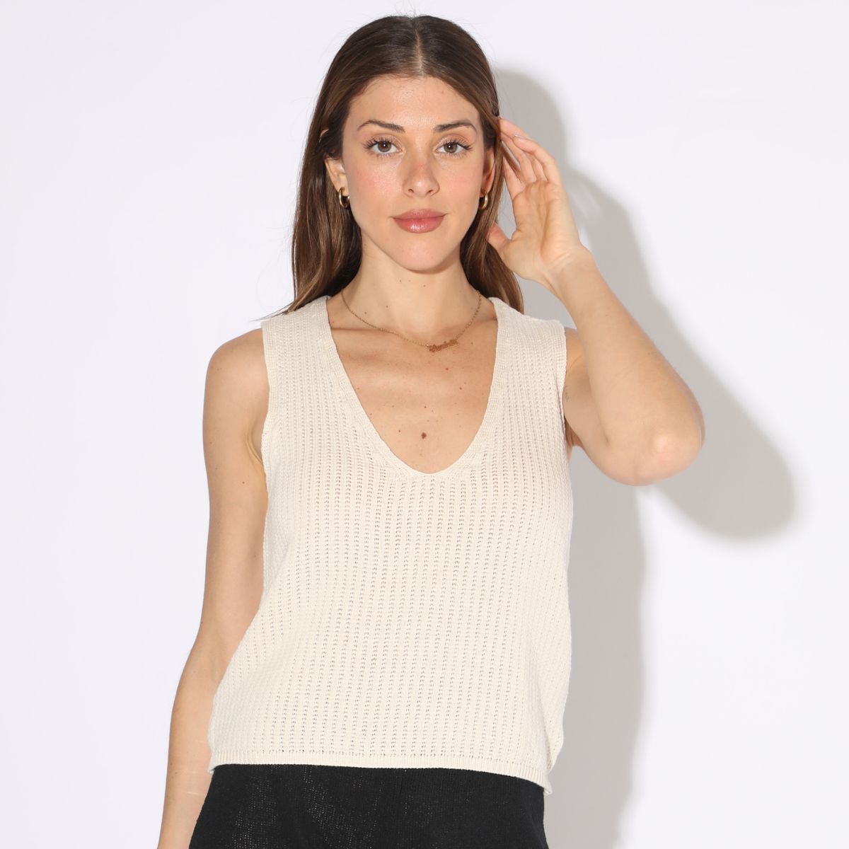 BASEMENT - Polo Basement Sin Mangas Algodón Rayas Mujer