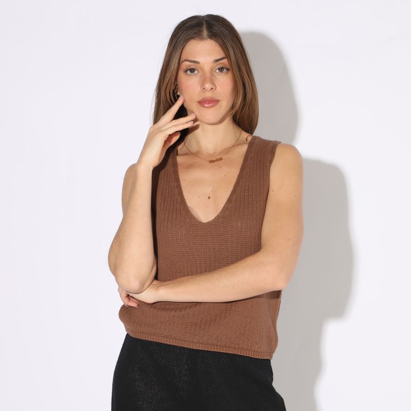 BASEMENT - Polo Basement Sin Mangas Algodón Rayas Mujer