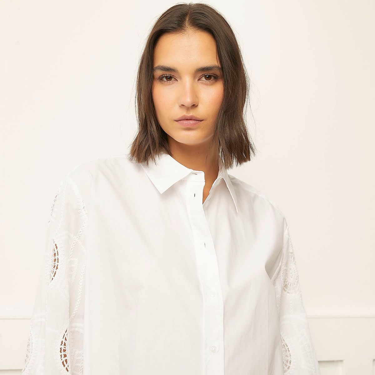 BASEMENT - Blusa Basement Manga Larga Algodón Mujer