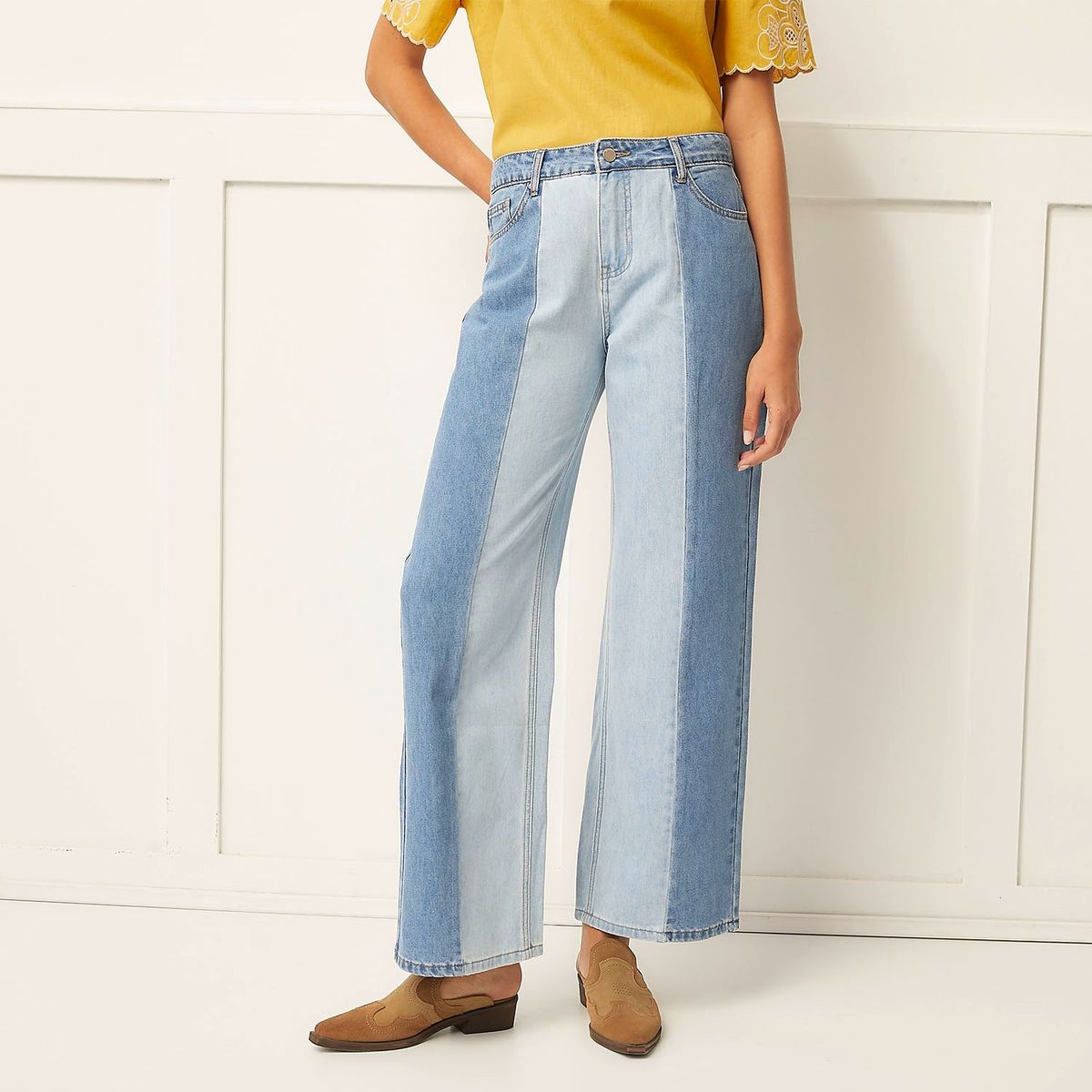 BASEMENT - Jeans Basement Mujer Algodón Casual Diseño Wide Leg