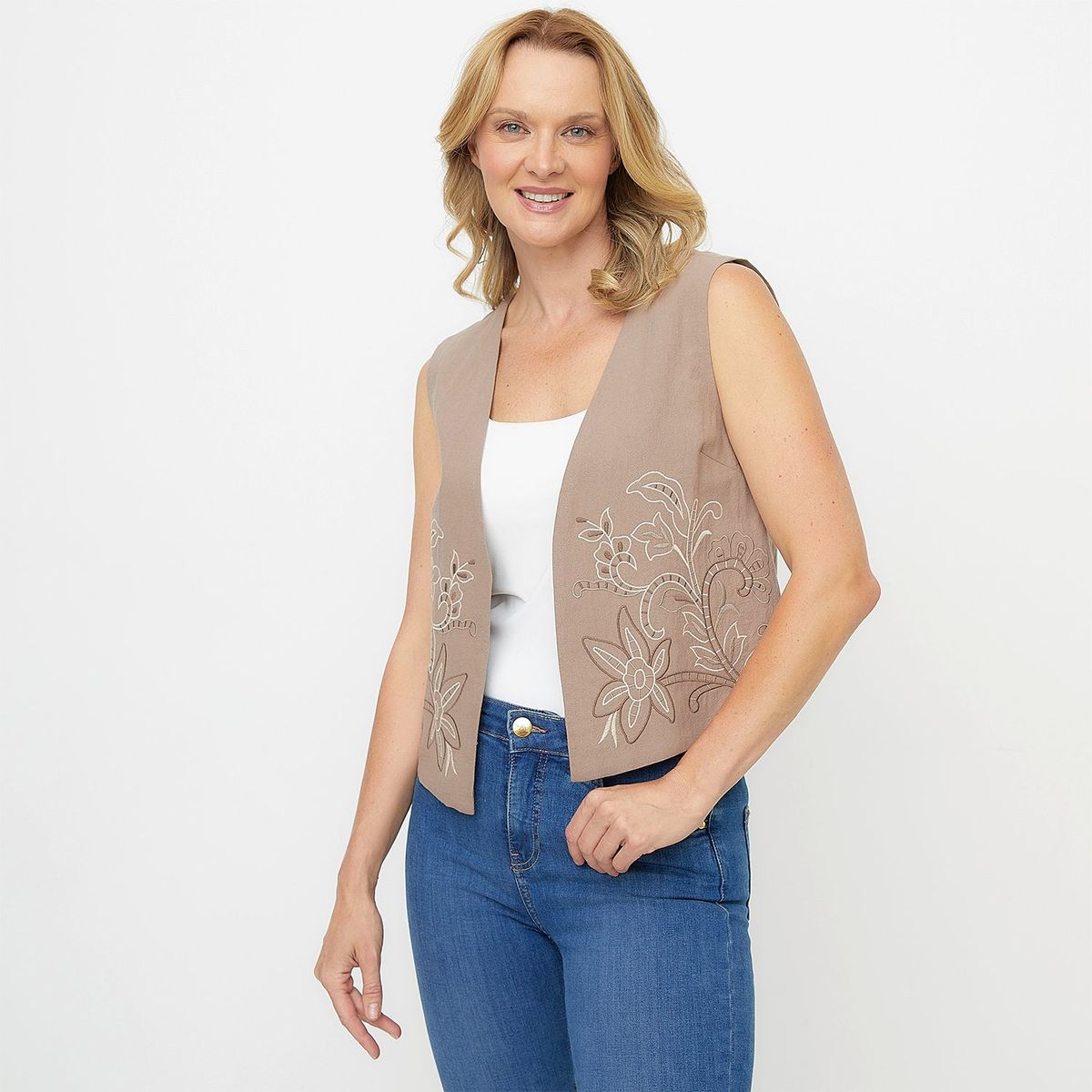 NEWPORT - Chaleco Newport Mujer Algodón Diseño Liso