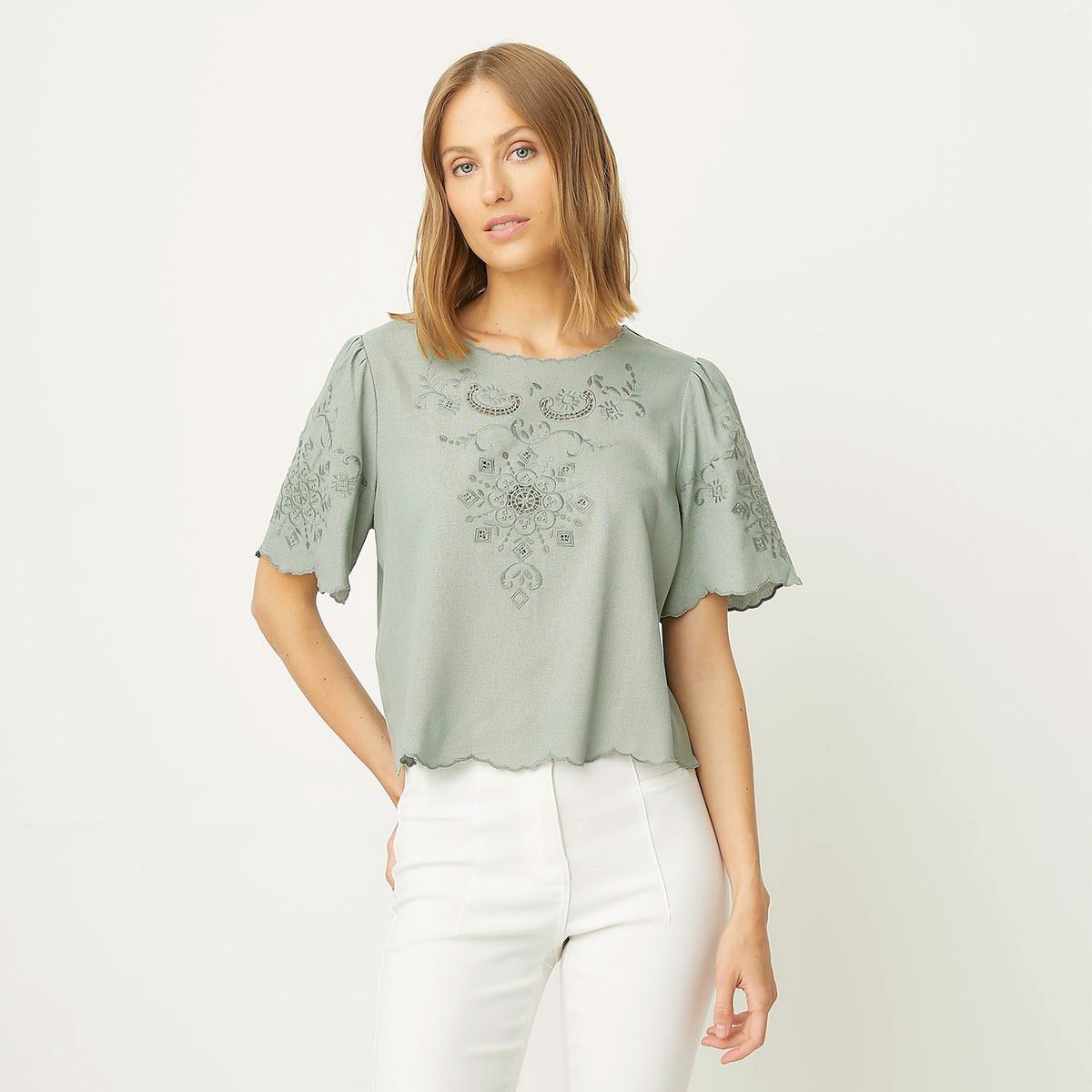 UNIVERSITY CLUB - Blusa Manga Corta Casual Mujer University Club