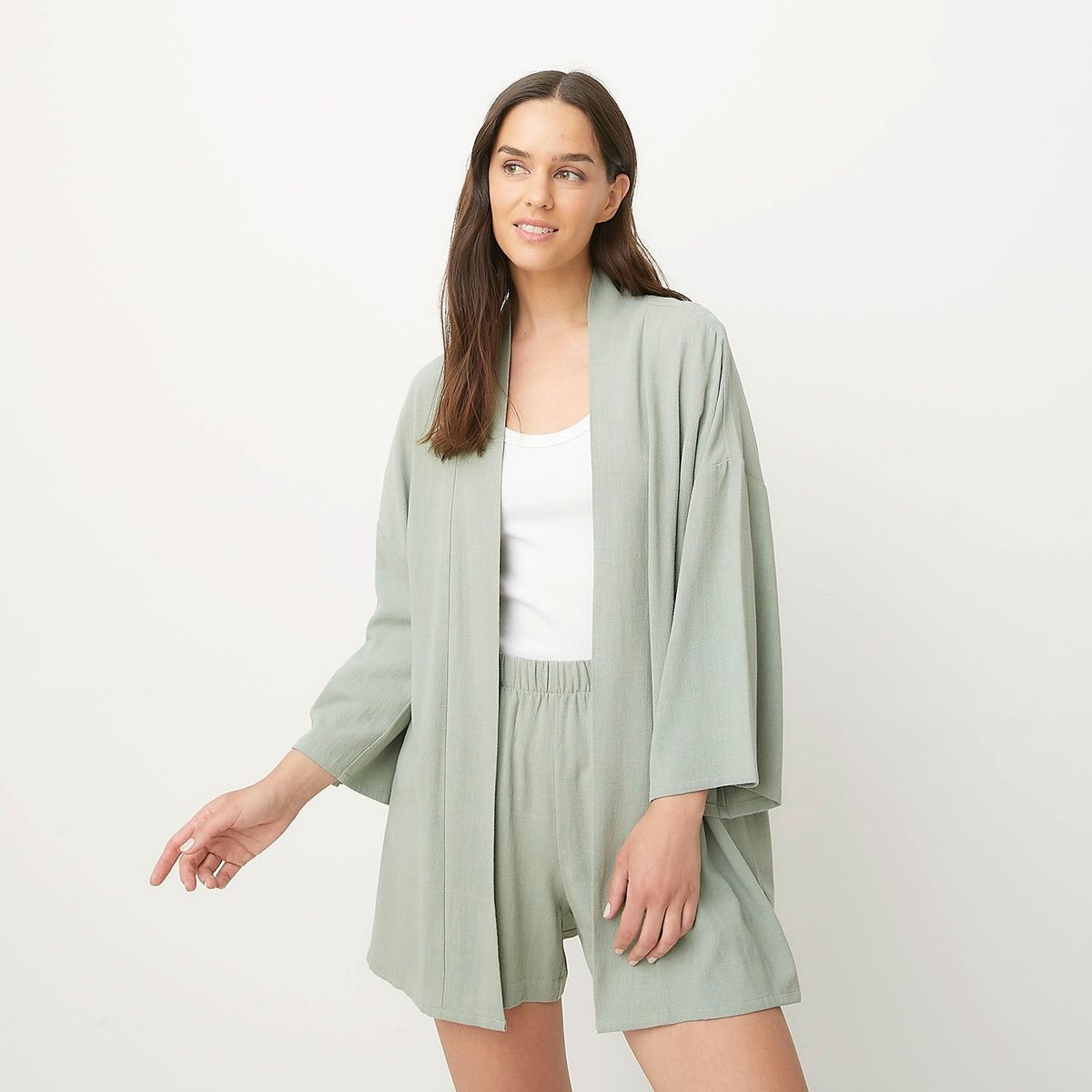 UNIVERSITY CLUB - Kimono Set Lino