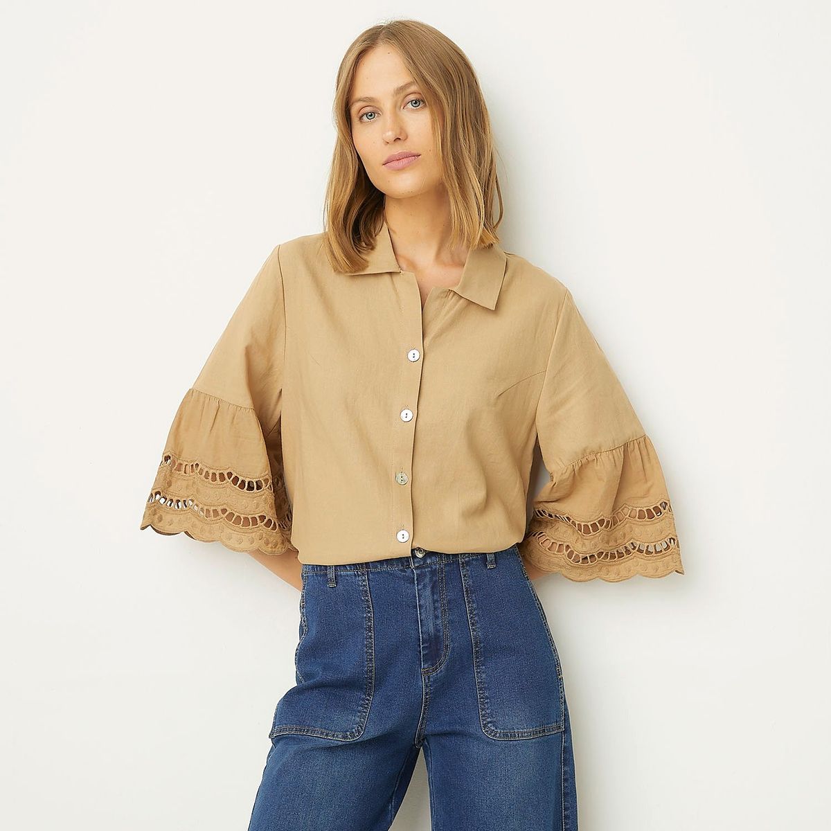 UNIVERSITY CLUB - Blusa Manga Larga Lino Mujer University Club