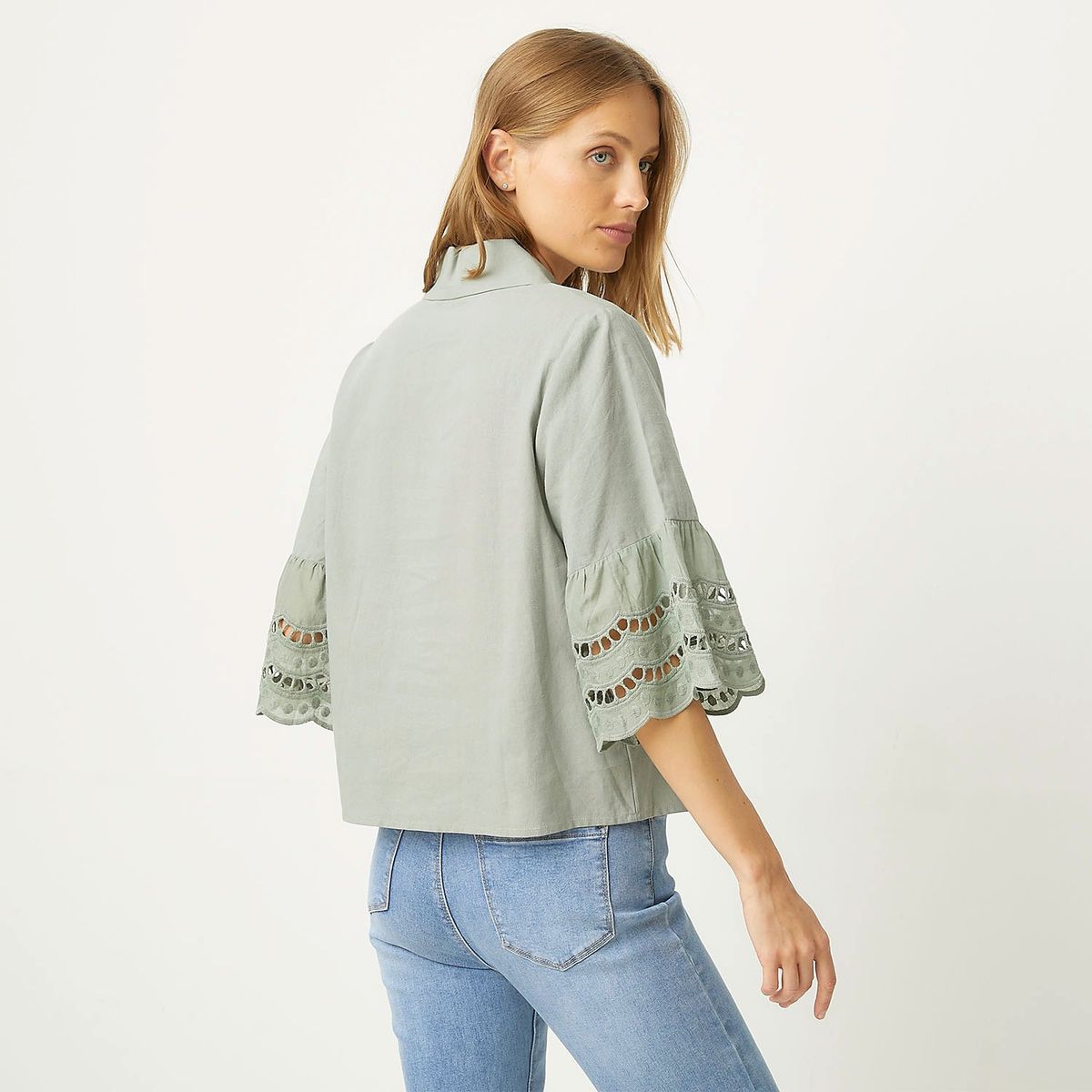 UNIVERSITY CLUB - Blusa Manga Larga Lino Mujer University Club