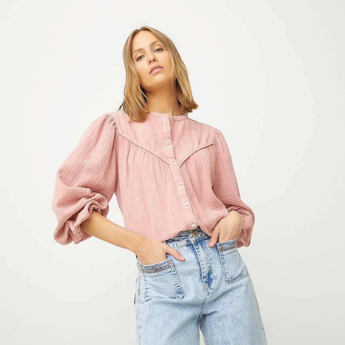 UNIVERSITY CLUB - Blusa University Club Algodón Manga Larga Mujer