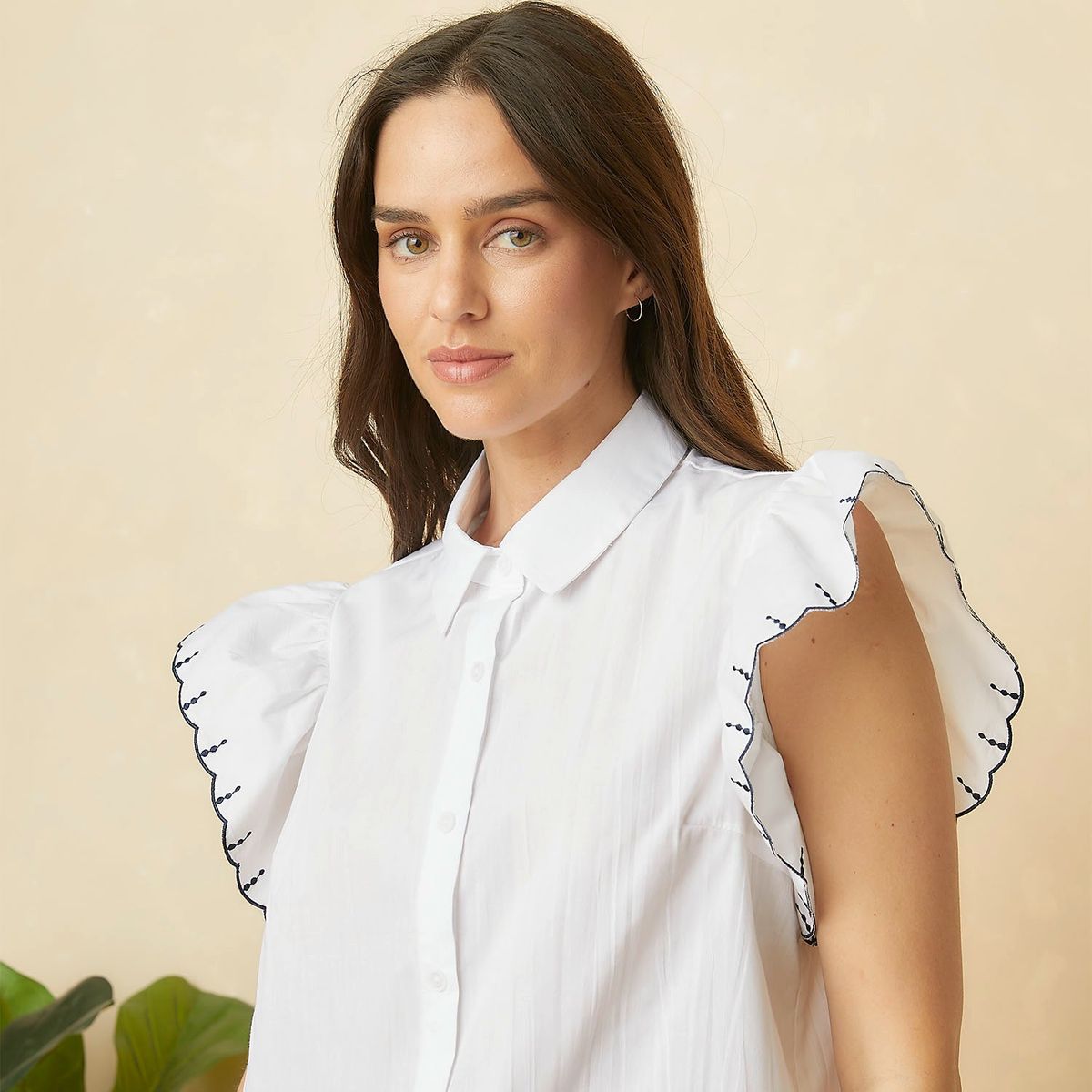 ELLE - Blusa Manga Corta Casual Mujer Elle