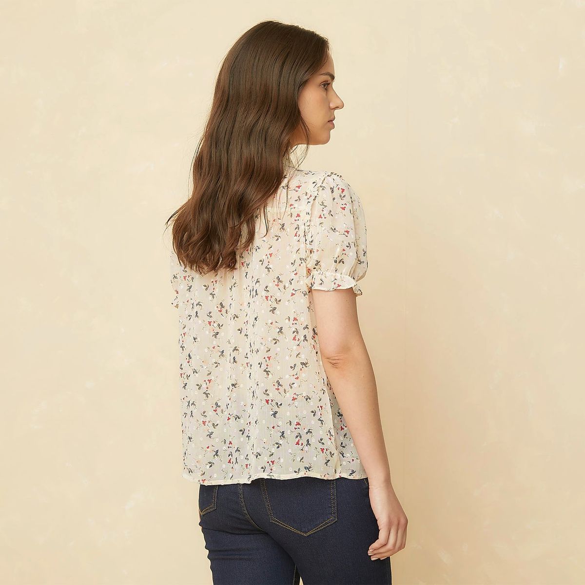 ELLE - Blusa Manga Corta Casual Mujer Elle