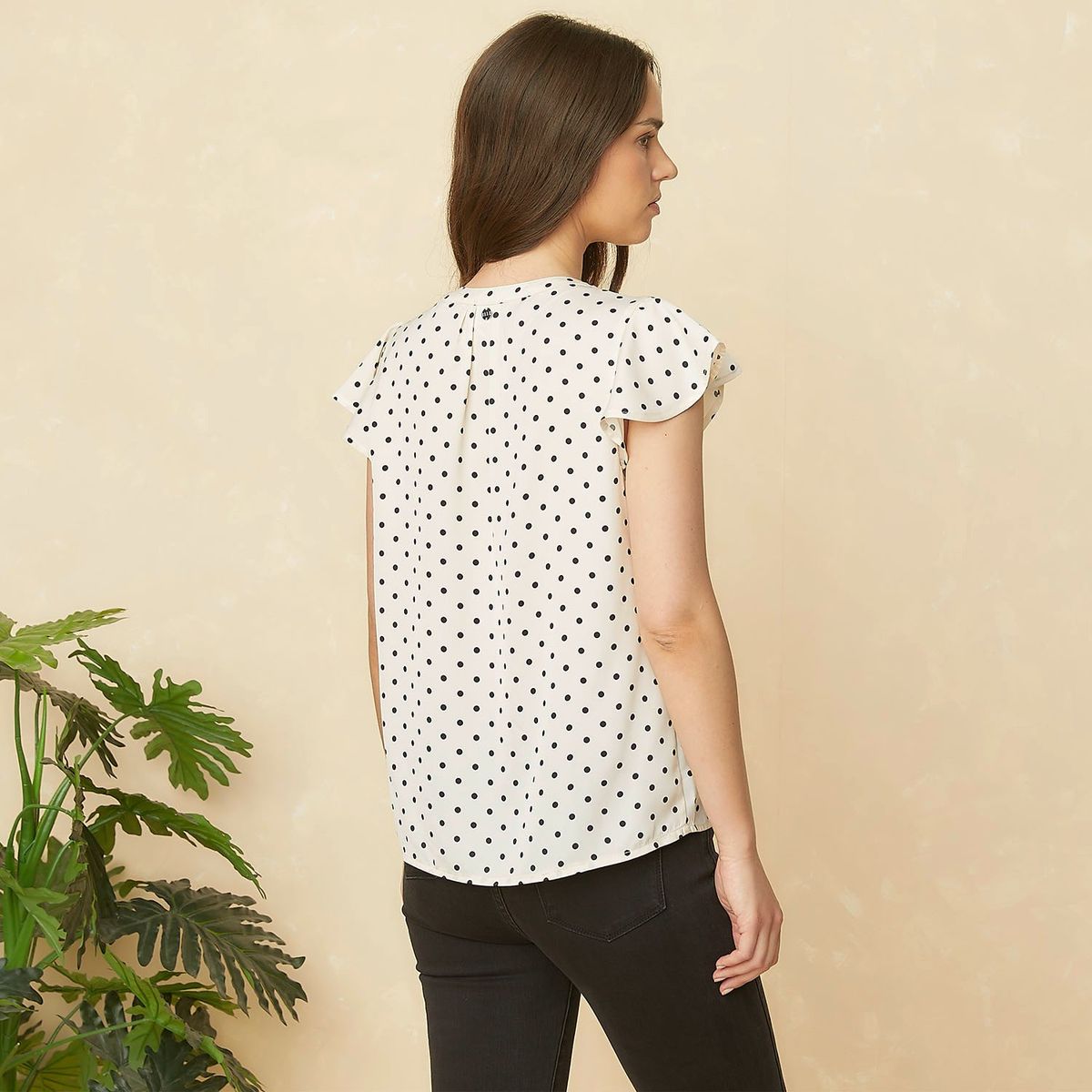 ELLE - Blusa Manga Corta Casual Mujer Elle