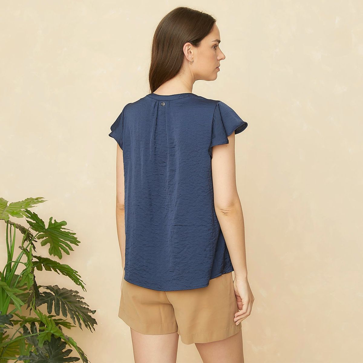 ELLE - Blusa Manga Corta Casual Mujer Elle