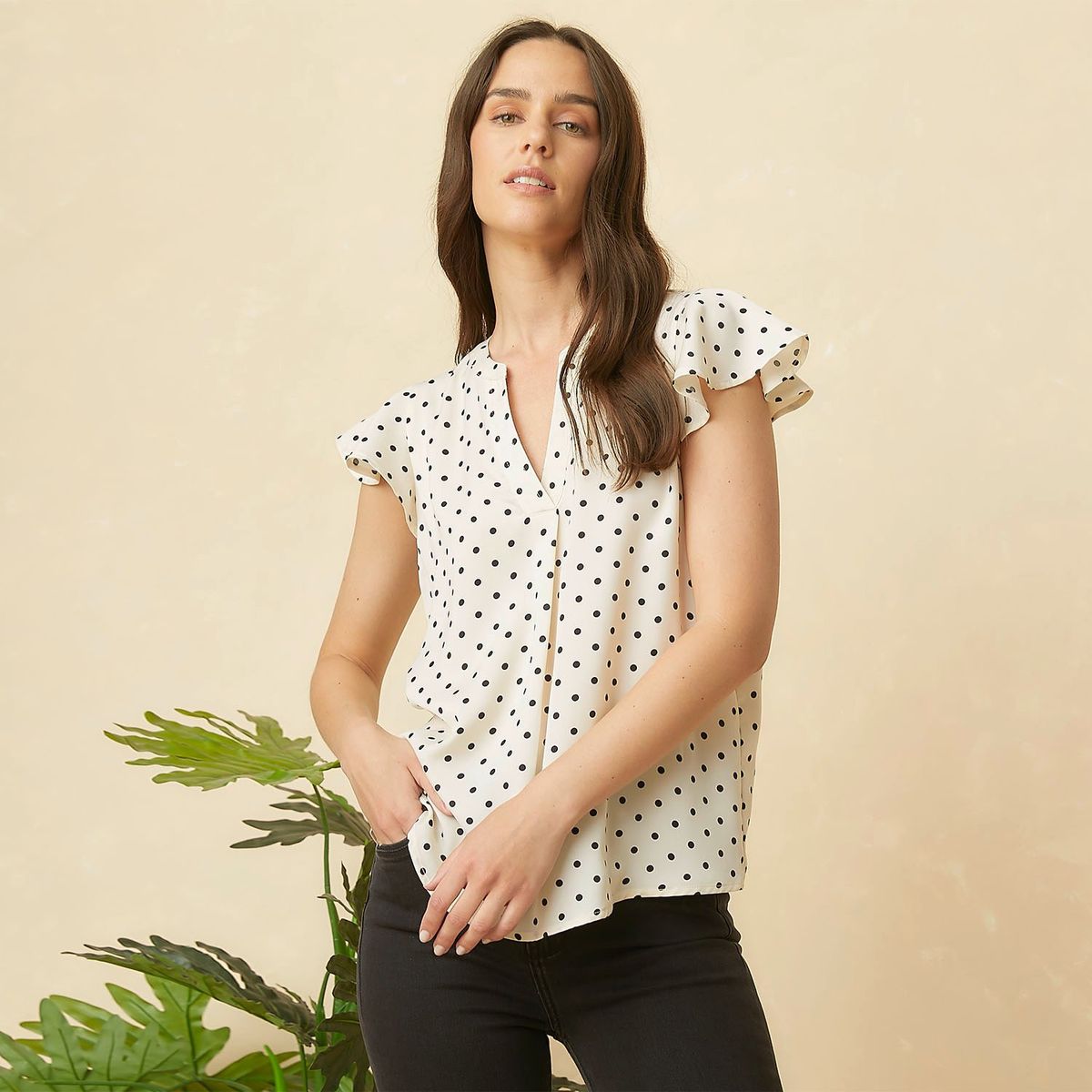 ELLE - Blusa Manga Corta Casual Mujer Elle