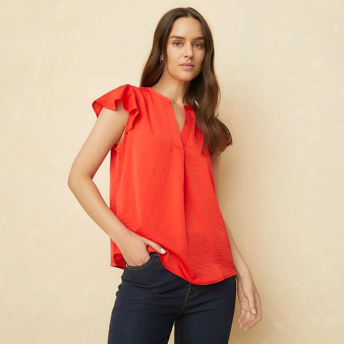 ELLE - Blusa Manga Corta Casual Mujer Elle