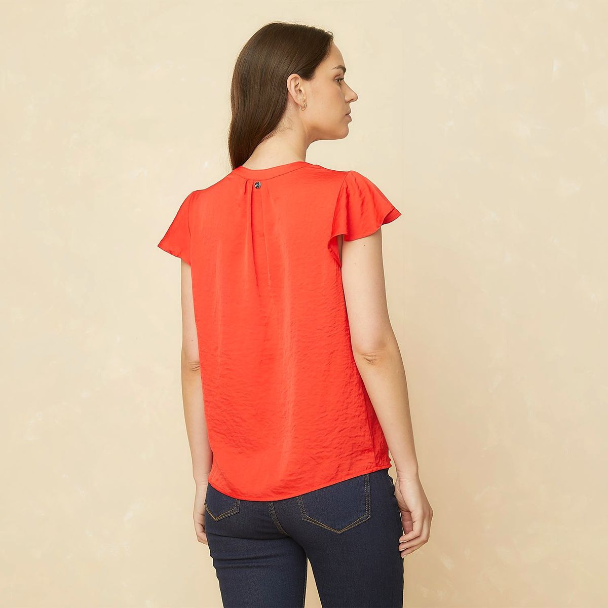 ELLE - Blusa Manga Corta Casual Mujer Elle