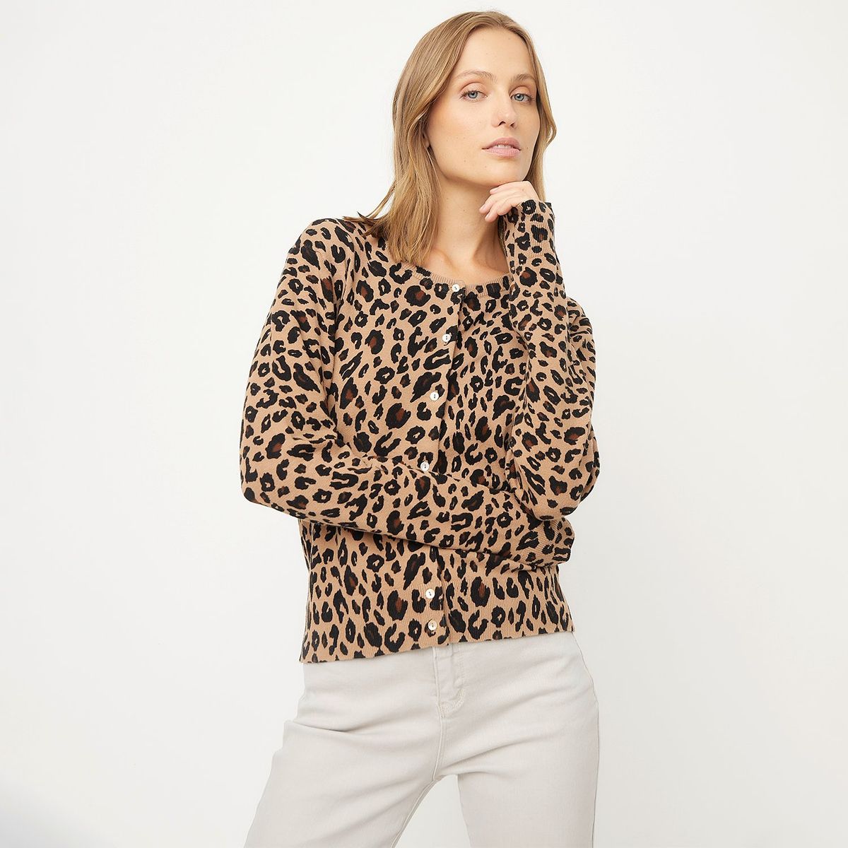 UNIVERSITY CLUB - Cardigan Cardigan Algodón Animal Print University Club Mujer