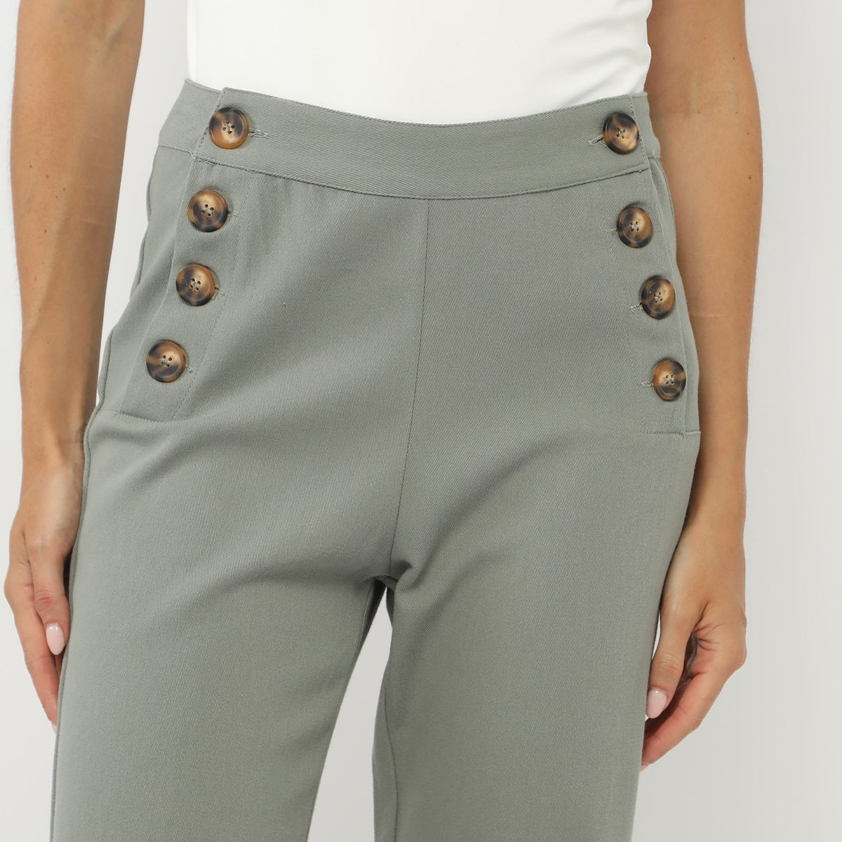 BASEMENT - Pantalón Largo Algodón Mujer Basement