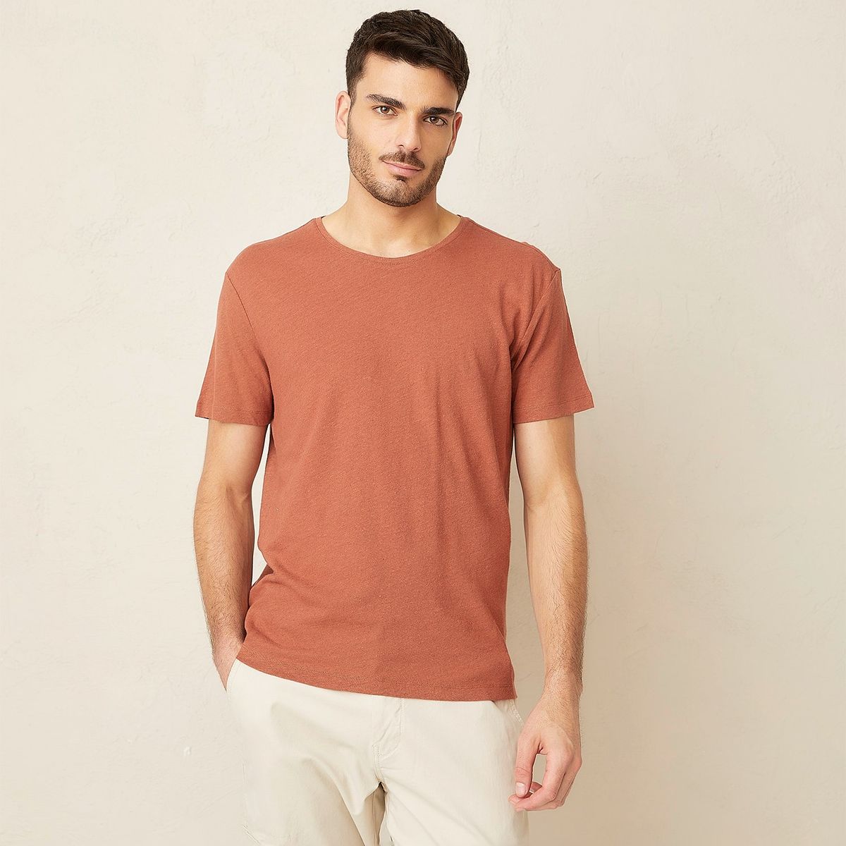 BASEMENT - Polo Basement Regular Fit Lino Manga Corta Hombre