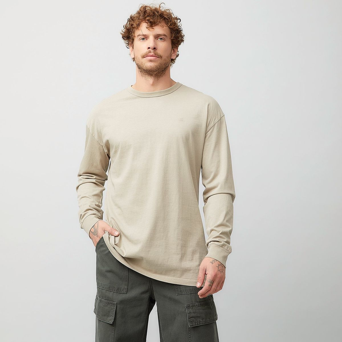 DENIMLAB - Polo Manga Larga Relaxed Fit Algodón Denimlab Hombre