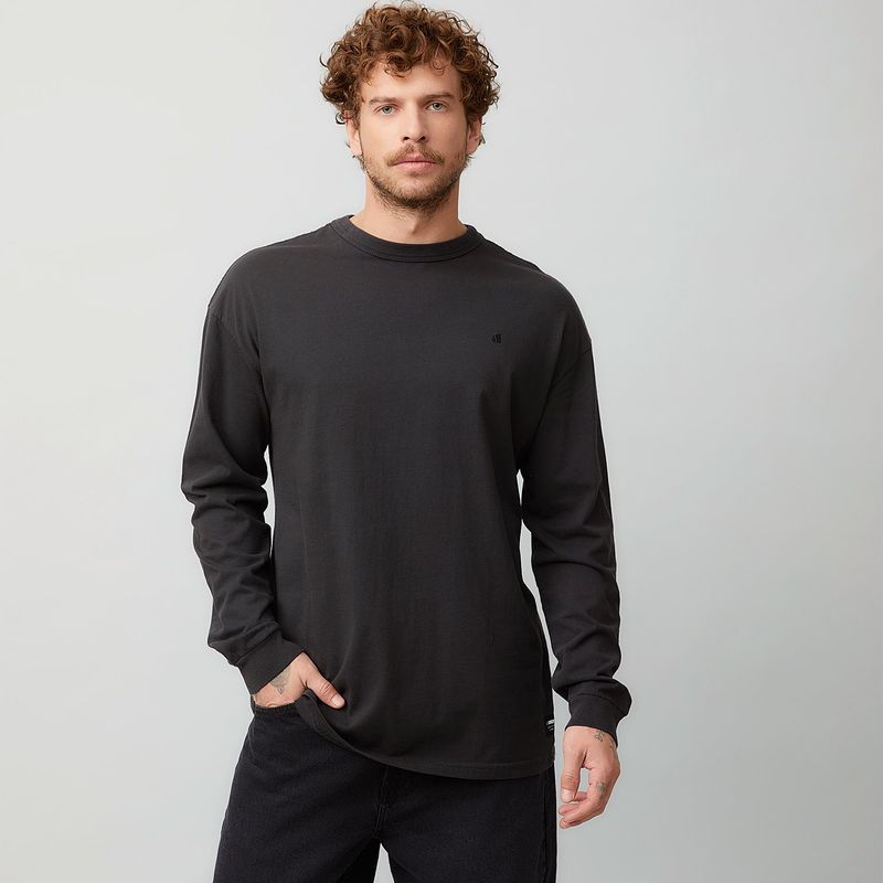 DENIMLAB - Polo Manga Larga Relaxed Fit Algodón Denimlab Hombre