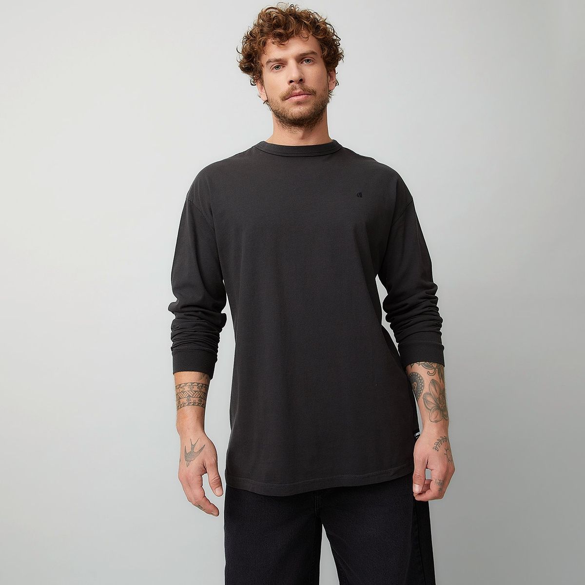 DENIMLAB - Polo Manga Larga Relaxed Fit Algodón Denimlab Hombre