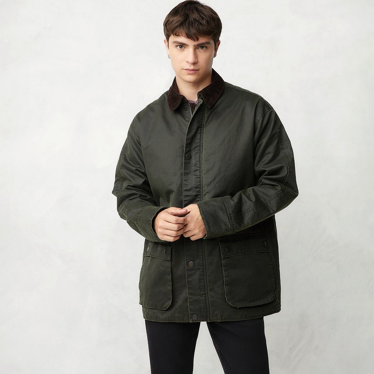 BEARCLIFF - Casaca Casual Algodón Bearcliff Manga Larga Hombre