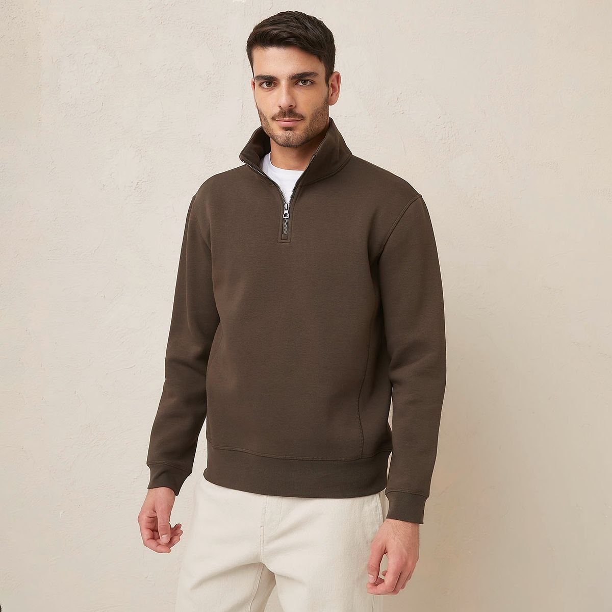 BASEMENT - Polera Basement Algodón con Cremallera Hombre 