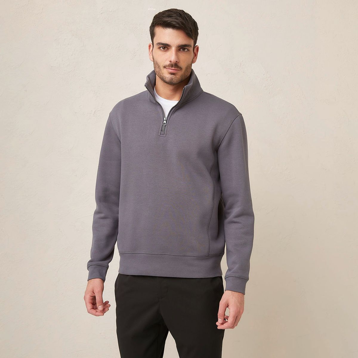 BASEMENT - Polera Basement Algodón con Cremallera Hombre 