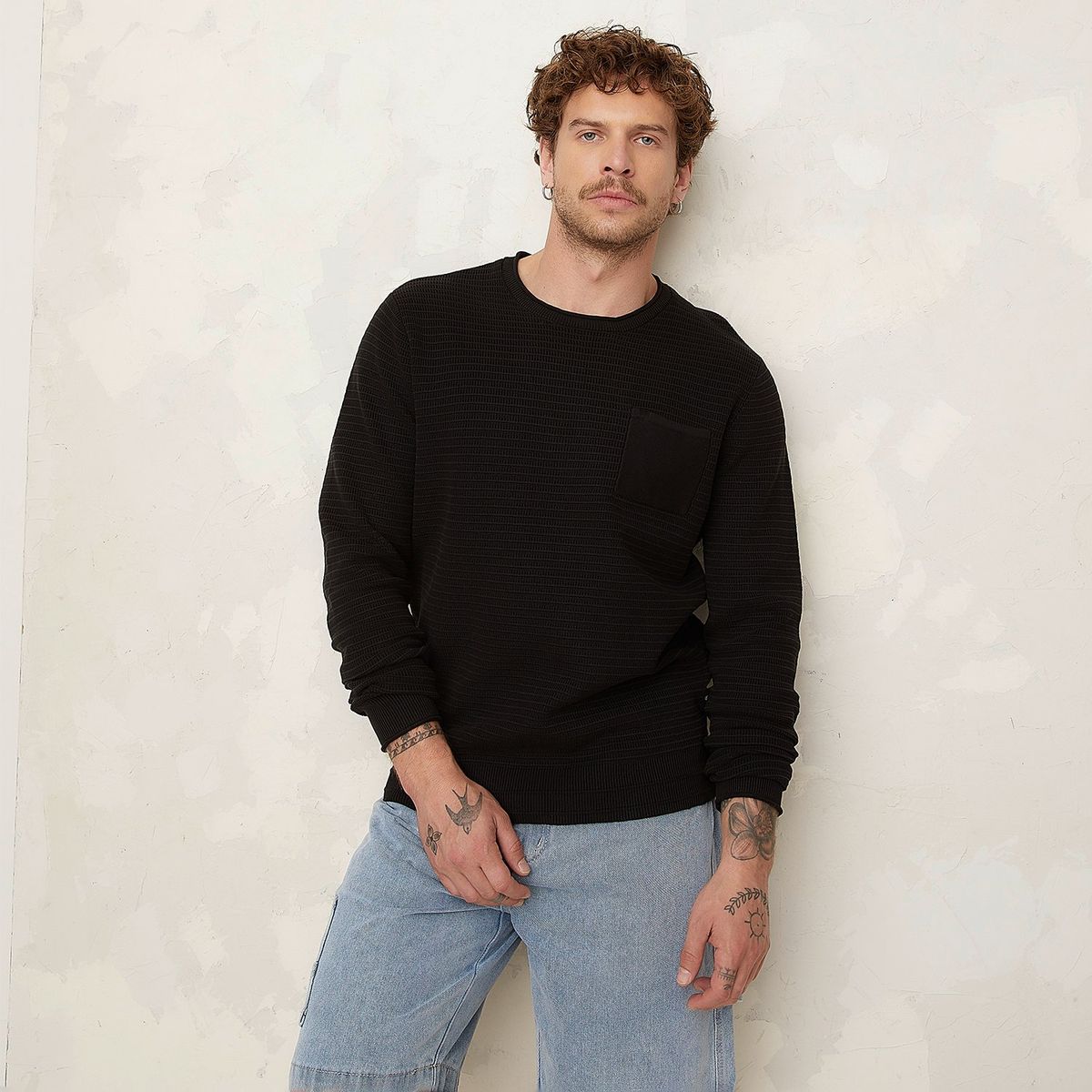 DENIMLAB - Chompa Denimlab Algodón Manga Larga Hombre Casual