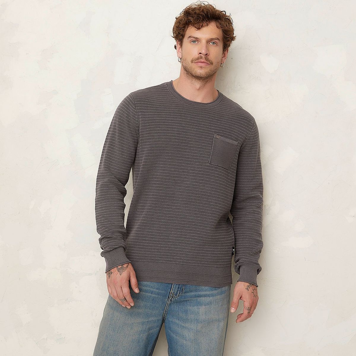 DENIMLAB - Chompa Denimlab Algodón Manga Larga Hombre Casual