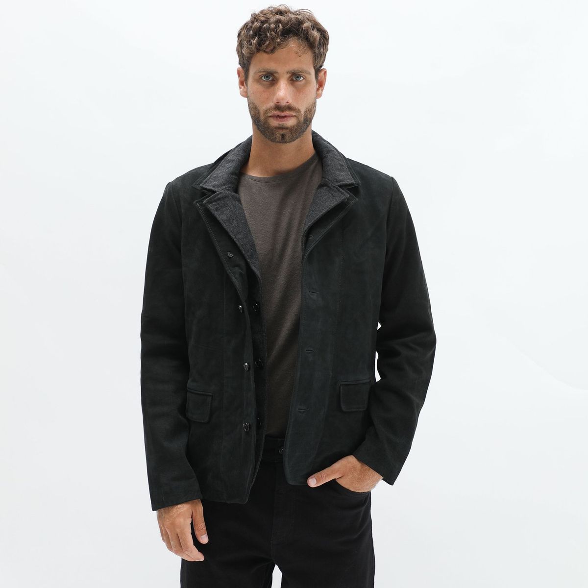 WOLF&HANK - Casaca Cuero Wolf&Hank Urbana Hombre 