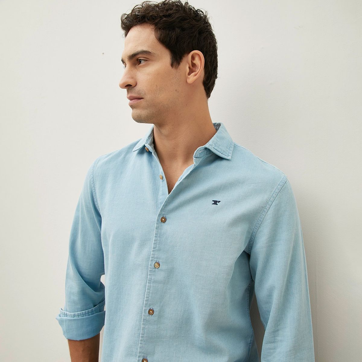 WOLF&HANK - Camisa Manga Larga Cotelé Slim Fit Hombre Wolf&hank