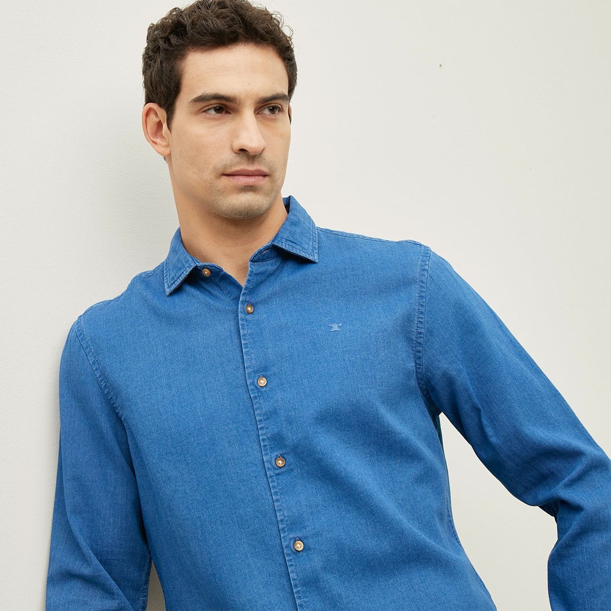 WOLF&HANK - Camisa Manga Larga Cotelé Slim Fit Hombre Wolf&hank