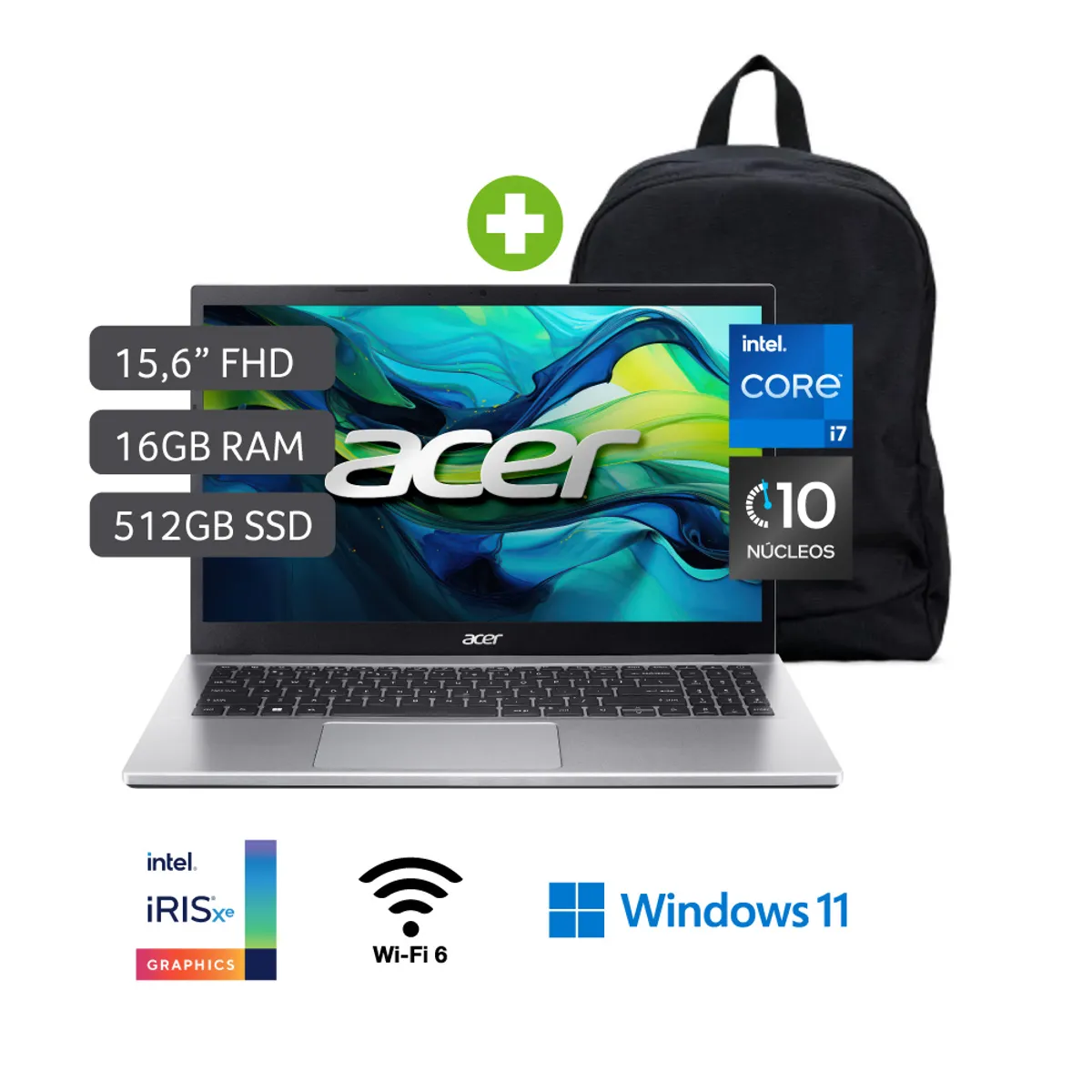 ACER - Laptop Acer Intel Core I7 12°Gen 16Gb Ram 512Gb Ssd