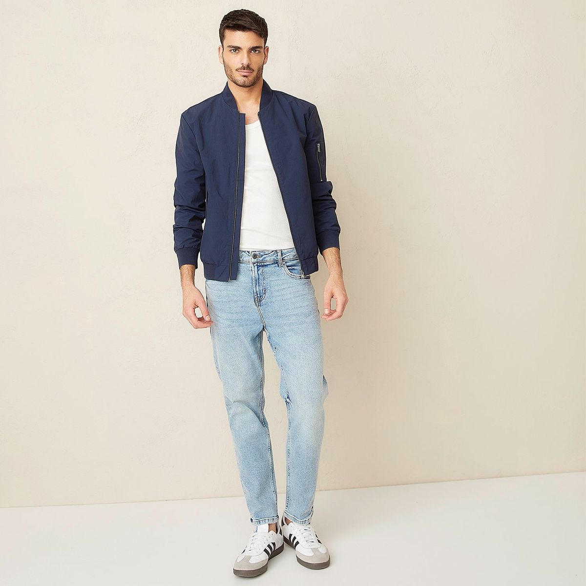 BASEMENT - Jeans Slim Cropped Basement Denim Algodón Hombre 