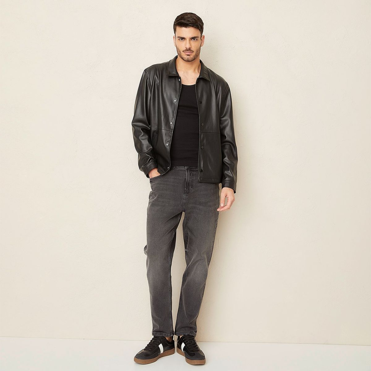 BASEMENT - Jeans Slim Cropped Basement Denim Algodón Hombre 
