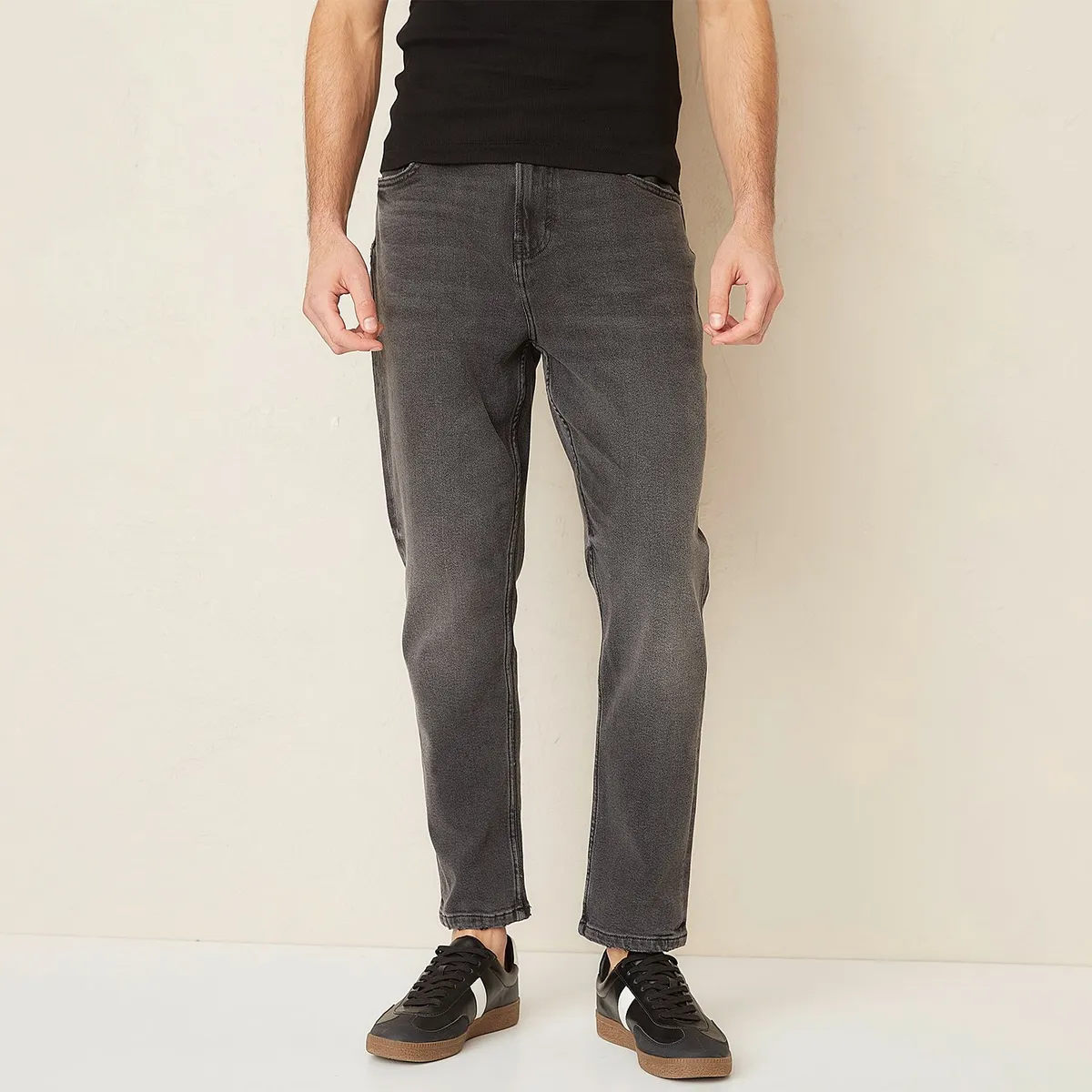 BASEMENT - Jeans Slim Cropped Basement Denim Algodón Hombre 
