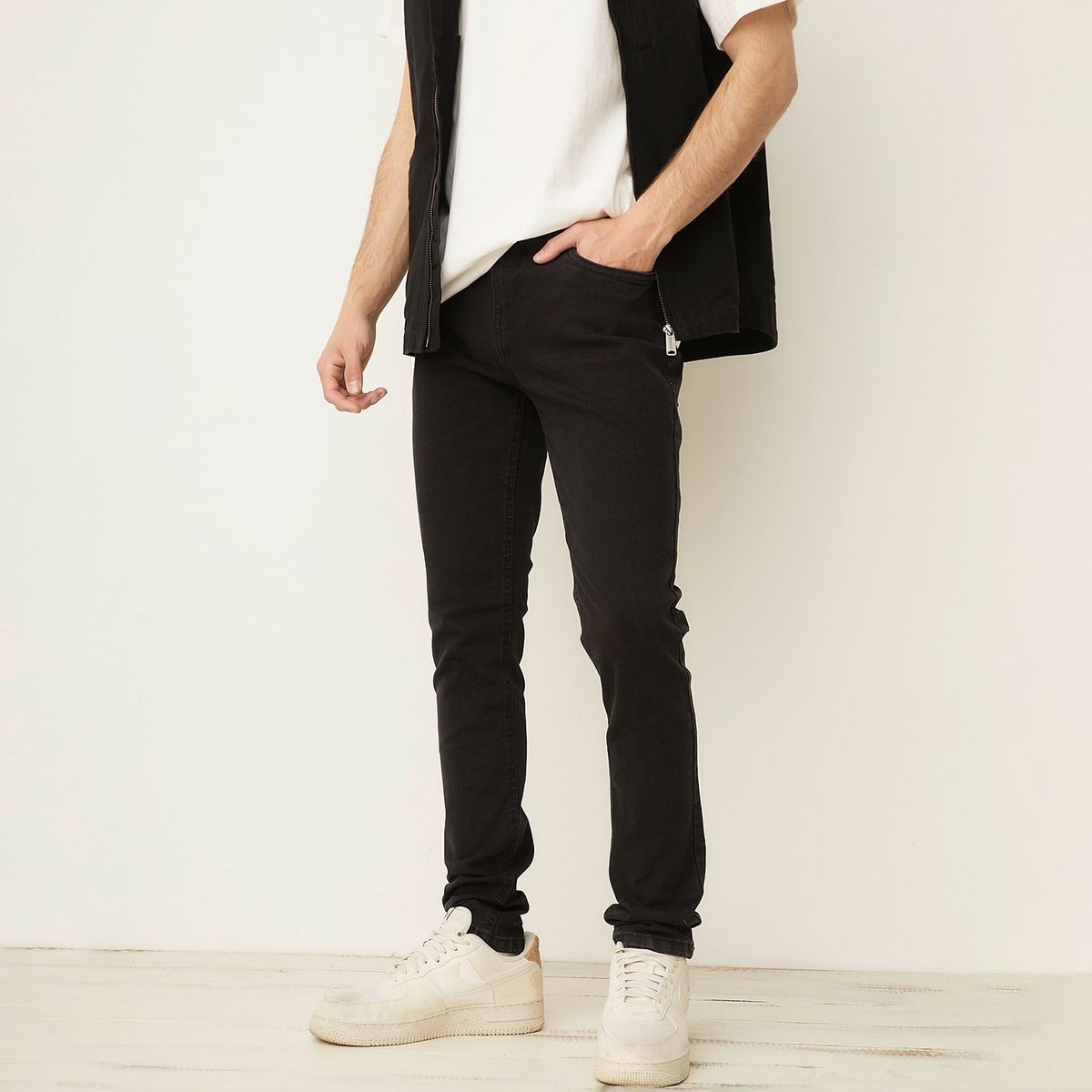 BEARCLIFF - Jeans Bearcliff Super Skinny Fit Hombre Casual Algodón