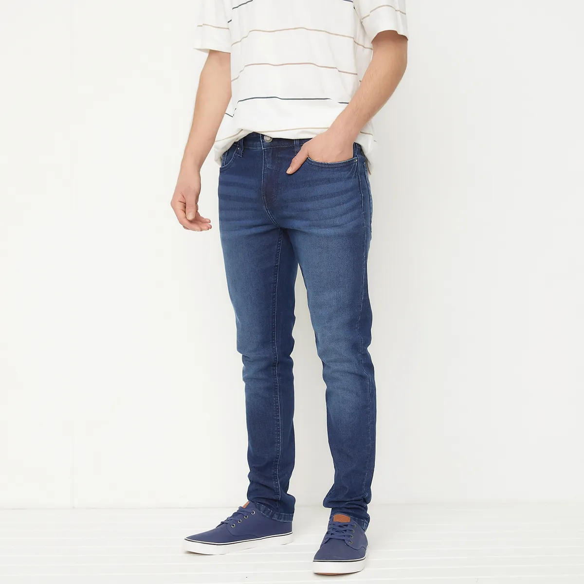 BEARCLIFF - Jeans Bearcliff Super Skinny Fit Hombre Casual Algodón