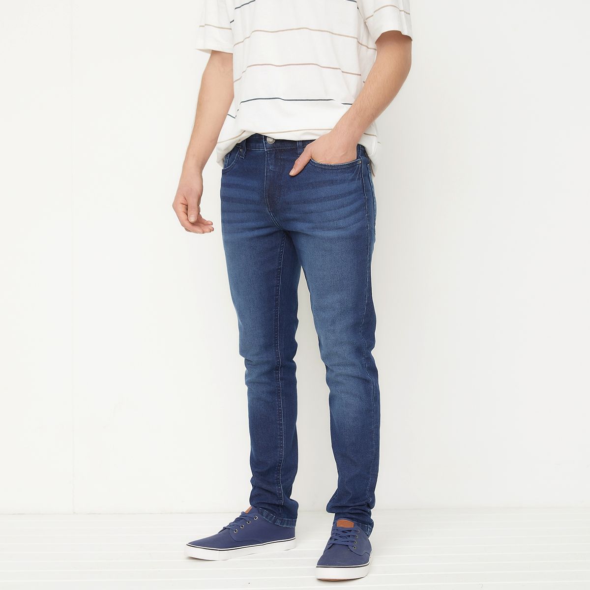 BEARCLIFF - Jeans Bearcliff Super Skinny Fit Hombre Casual Algodón