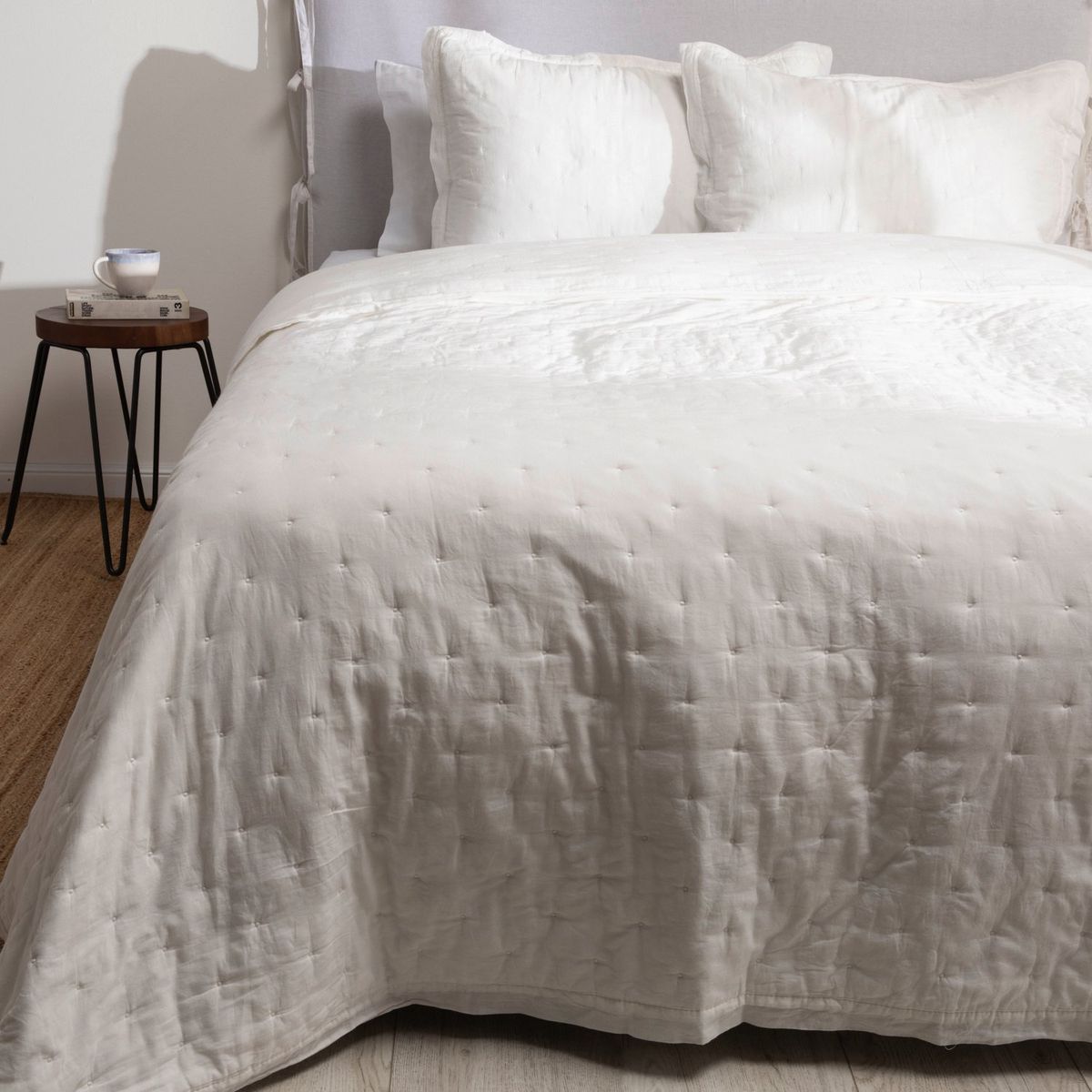 CASA CANTABRIA - Cubrecama Blanco 100% Algodón Casa Cantabria