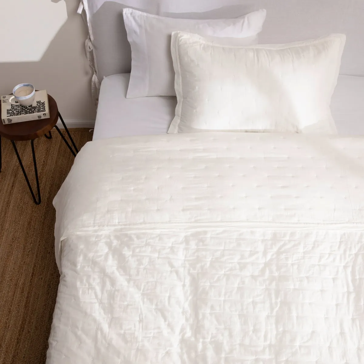 CASA CANTABRIA - Cubrecama Blanco 100% Algodón Casa Cantabria